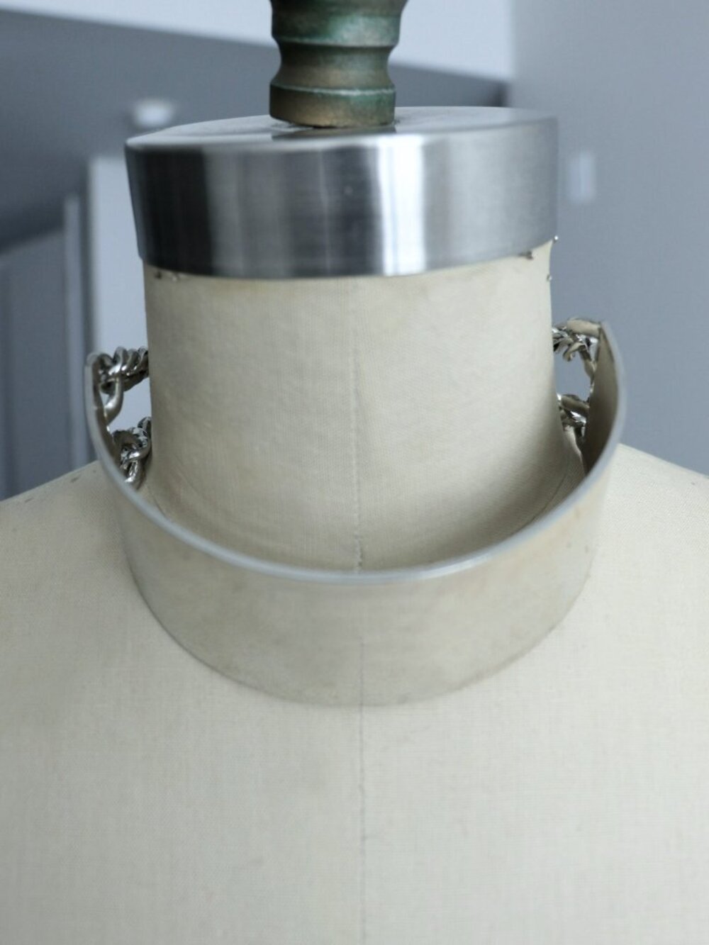 Silver Plate Metal Choker Necklace